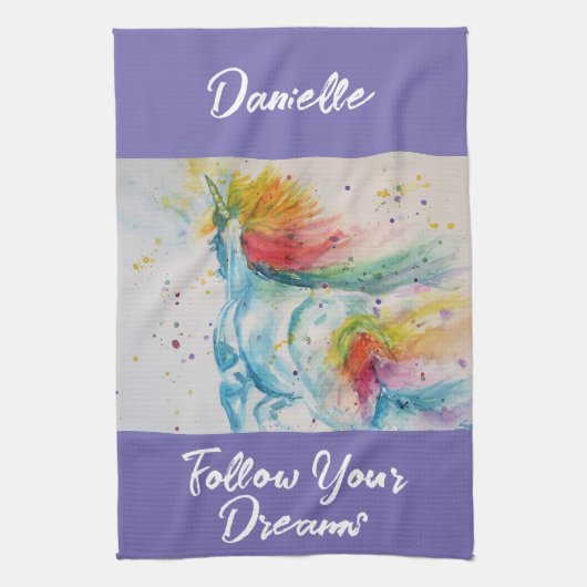 私は信じユニコー後を追ンの夢に現れる キッチンタオル (縦)