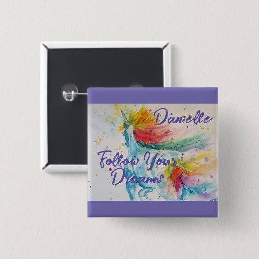 私は信じユニコー後を追ンの夢に現れる 缶バッジ (正面&裏面)