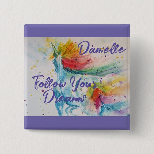 私は信じユニコー後を追ンの夢に現れる 缶バッジ (正面)