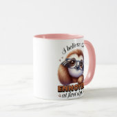 私は信じ一目引用文マグに悩む マグカップ (正面右)