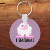 私は信じ可愛い漫画の女の子イェティ キーホルダー (正面)