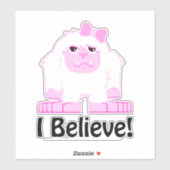 私は信じ可愛い漫画の女の子イェティ シール (シート)