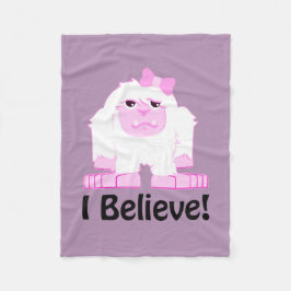 私は信じ可愛い漫画の女の子イェティ フリースブランケット