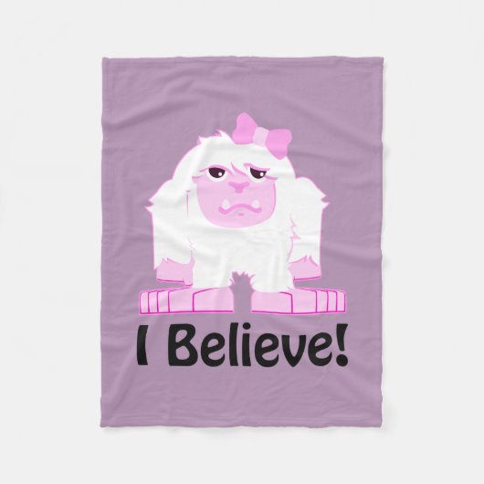 私は信じ可愛い漫画の女の子イェティ フリースブランケット (正面)