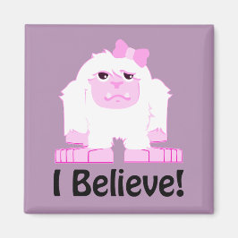 私は信じ可愛い漫画の女の子イェティ マグネット