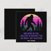 私は信じ大足で興奮し過ぎないおもしろい 招待状 (正面/裏面)