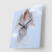 私は信じ天使だ スクエア壁時計 (傾斜)