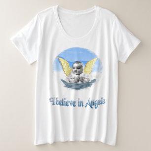 私は信じ天使だ プラスサイズTシャツ