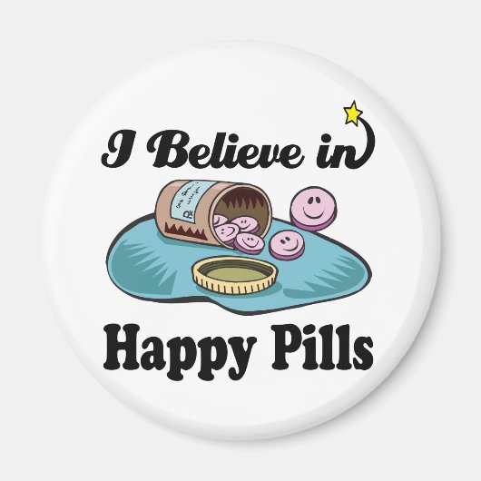 私は信じ幸せな薬を飲む マグネット (正面)