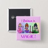 私は信じ魔法だ!かわいい小さなジェニー人形 缶バッジ (正面&裏面)