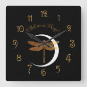 私は信じ魔法だ! スクエア壁時計 (正面)