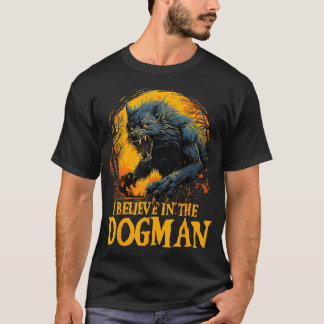 私は信じDogman Michigan Cryptid LBL Cryptで Tシャツ