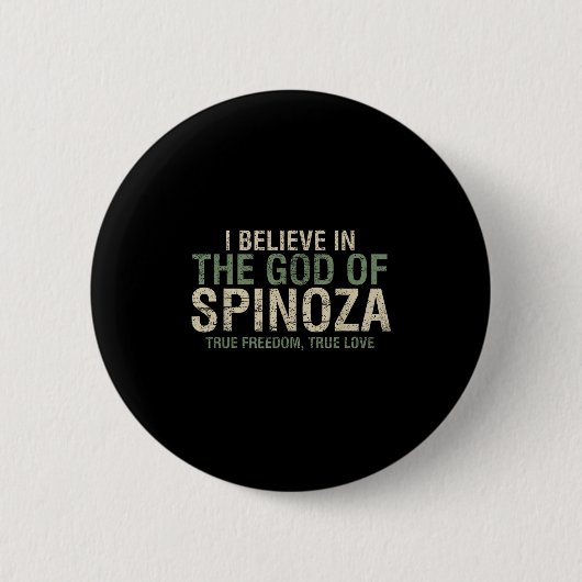 私は信じSpinozaの神クールQ 缶バッジ (正面)