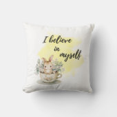 私は信じTeacupのBunnyで前向き クッション (正面)