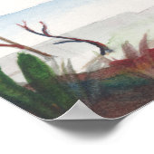 私は信仰によって歩く秋スピリチュアル水色 ポスター (角)