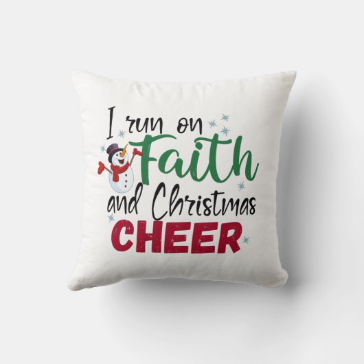 私は信走念とクリスマスの応援で感動的す クッション (裏面)