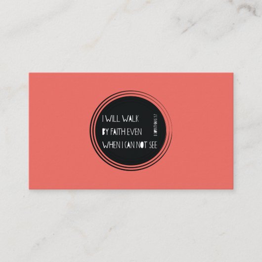 私は信頼によって歩きます 名刺 (正面)