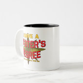 私は修士号を有します! ツートーンマグカップ (正面左)