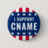 私は候補者選挙を支持する 缶バッジ (正面)