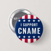 私は候補者選挙を支持する 缶バッジ (正面&裏面)