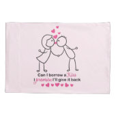 私は借りますキスのかわいいカップルのデザインをできます 枕カバー (裏面)