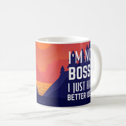 私は偉くない私は単に良いアイディアを持っている コーヒーマグカップ (正面右)