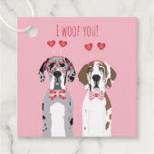 私は偉大なダン犬ピンクの赤を愛している フェイバータグ (正面)