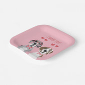 私は偉大なダン犬ピンクの赤を愛している ペーパープレート (傾斜あり)