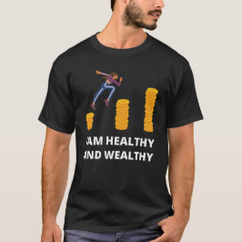 私は健康で裕福だ Tシャツ