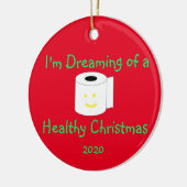 私は健康なクリスマスの夢を見ている セラミックオーナメント (左)