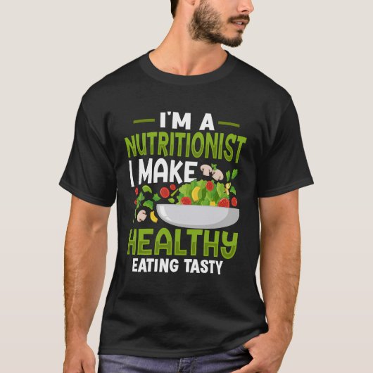 私は健康に良い栄養士食べ物を作る Tシャツ (正面)