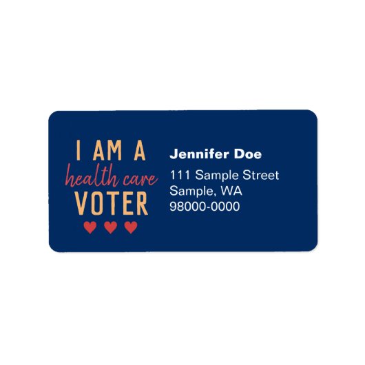 私は健康投票者気にの差出人住所ラベル ラベル (正面)