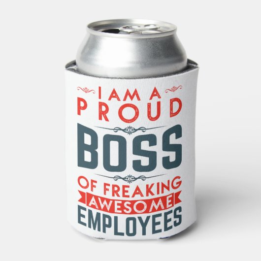 私は働き者誇りを持ったのボスで素晴らしある 缶クーラー (缶正面)