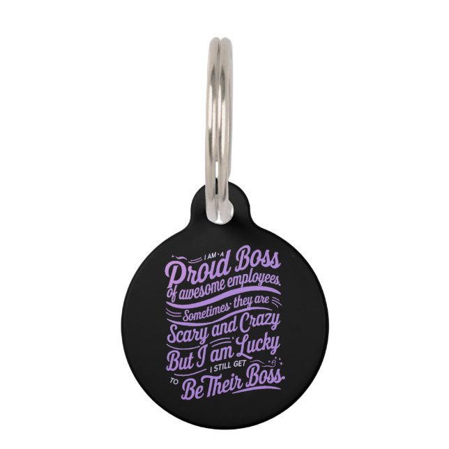 私は働き誇りを持った者のボスで素晴らしある ペット　ネームタグ (正面)