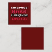私は働き誇りを持った者のボス素晴らしだ エンクロージャーカード (正面/裏面)