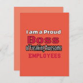 私は働き誇りを持った者のボス素晴らしだ サンキューカード (正面/裏面)