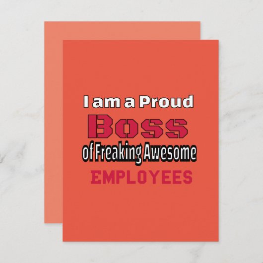 私は働き誇りを持った者のボス素晴らしだ サンキューカード (正面/裏面)