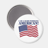 私は働くアメリカ人の懸命だ！ マグネット (正面/裏面)