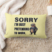 私は働く忙しふりをしている装飾用クッション ランバークッション (ブランケット)