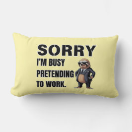 私は働く忙しふりをしている装飾用クッション ランバークッション