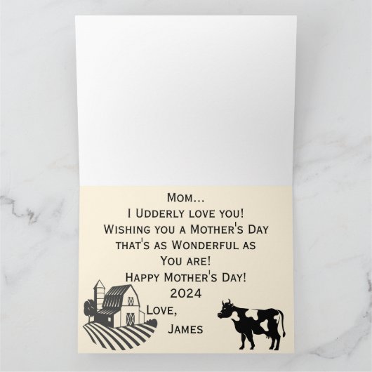 私は優しく愛していカスタムる カード (内部)