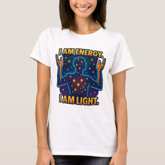 「私は元気だ。私は光だ。」 - Cosmic Star Silhoett Tシャツ
