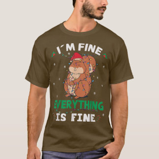 私は元気です、すべてはうまくいっています。醜いクリスマスのスズメ Tシャツ