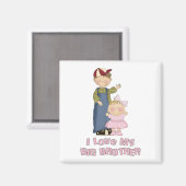 私は兄の男の子と小さな女の子が大好き マグネット (正面/裏面)