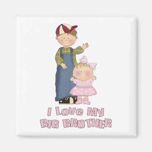私は兄の男の子と小さな女の子が大好き マグネット (正面)