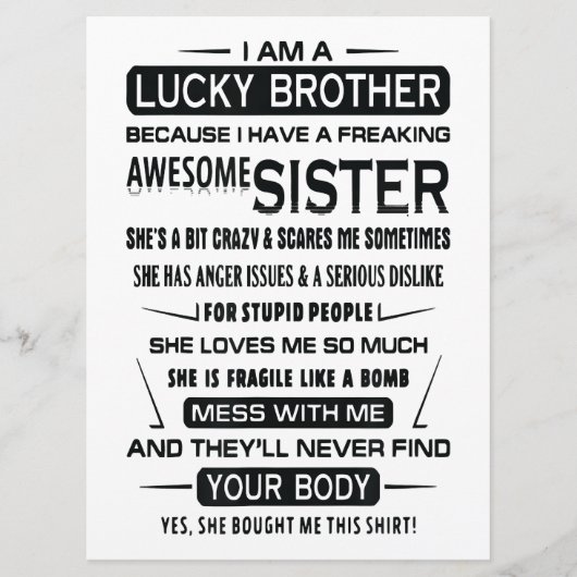 私は兄弟にとって幸運な兄弟のクリスマスプレゼントだ メニュー (正面)