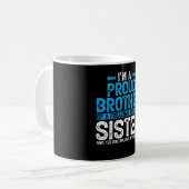 私は兄弟の贈誇りを持ったり物おもしろいだ コーヒーマグカップ (正面左)