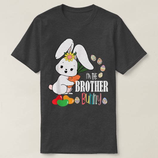 私は兄弟バニーのマッチング家族イースターパーティー Tシャツ (デザイン正面)