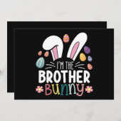 私は兄弟バニー・イースターの家族のマッチング 招待状 (正面/裏面)