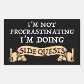 私は先延ばしではない – 私はサイドクエストをしている 長方形シール (正面)